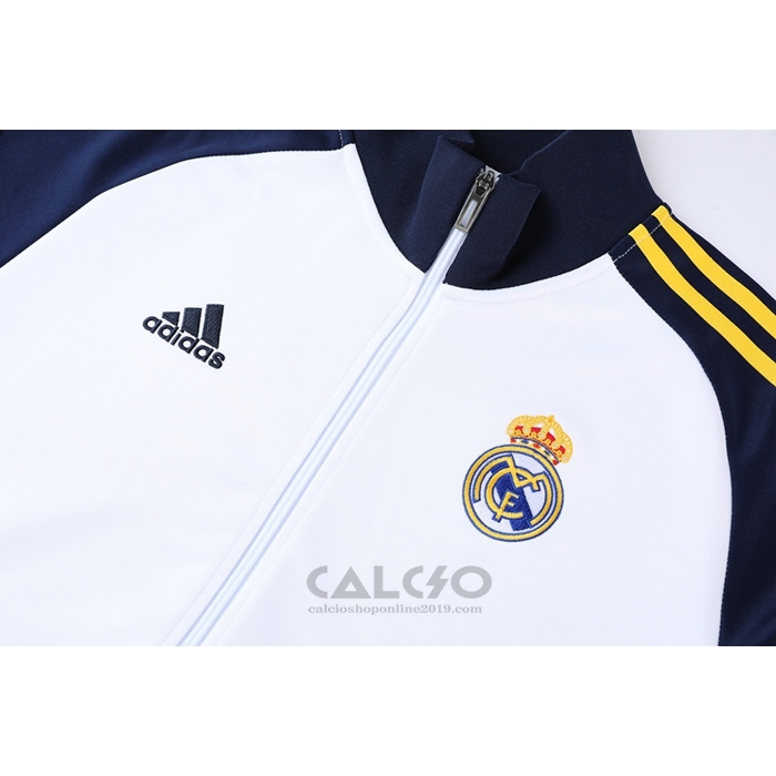 Tuta da Track di Giacca Real Madrid 2022-2023 Bianco e Blu